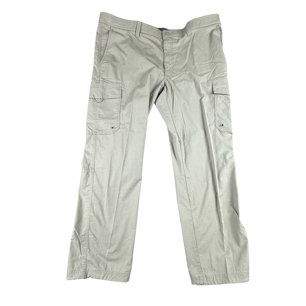 ROUNDTREE & YORKE Outdoor Mens 42x30 Gray Cargo Hiking Pants Ripstop Stretch